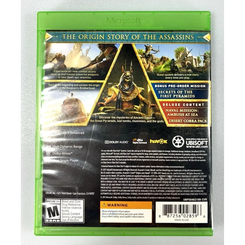 Assassin's Creed: Origins Deluxe Edition Ubisoft Microsoft Xbox One 2017 Tested